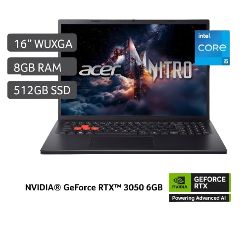 LAPTOP ACER NIVTO V15 ANV15-51-53PX COREI5 13420h 8GB DDR5 512GB RTX 3050 6GB 16P FHD 165HZ